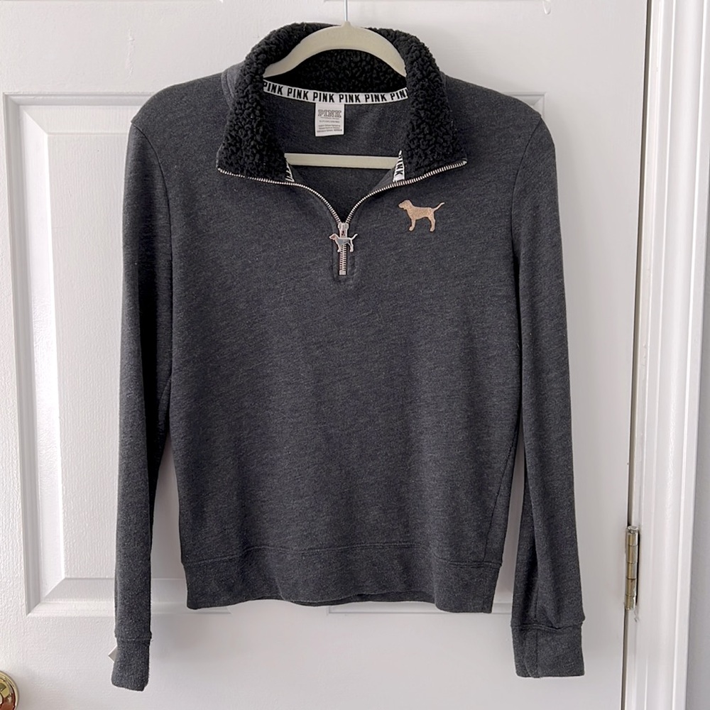 Dark Grey Victoria’s Secret Pink Half Zip-Up.